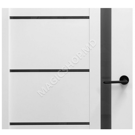 Usa interior Liberty 03BG (40,60x200 cm) Alb Silk Mat, Lacobel Negru